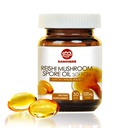 Reishi蘑菇有机油补充剂-Ganoderma Lucidum 抽取卡普苏莱-Immune System 天然能源促进健康与利弗支持-Vegan,非GMO Gluten Free, 30 Veggie Softgels