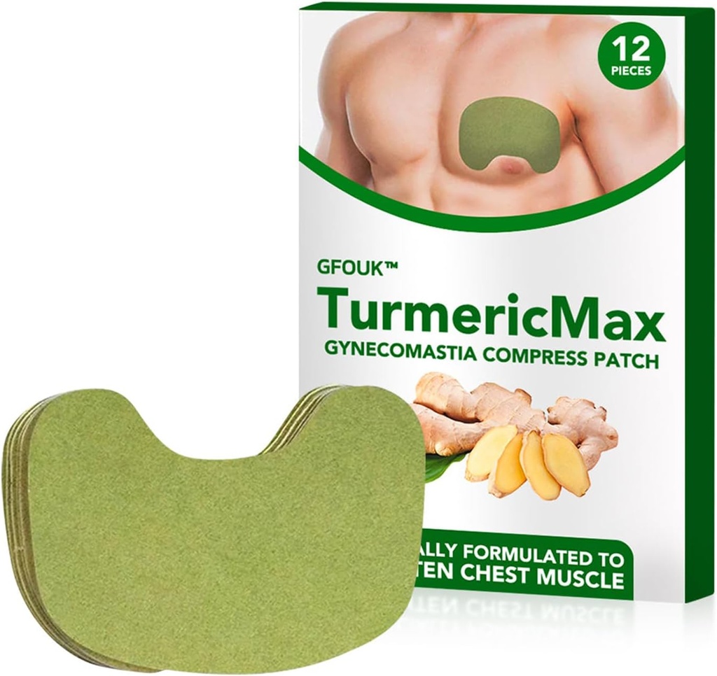 Gynecomastia 压缩补丁 - 男子姜汁,紧身和雕刻胸肌与天然成份(1Pack)