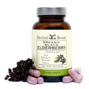 草根 有机黑色 长莓 Capsules 最大 力量 由有机桑布库斯制成 60 Vegan Capsules