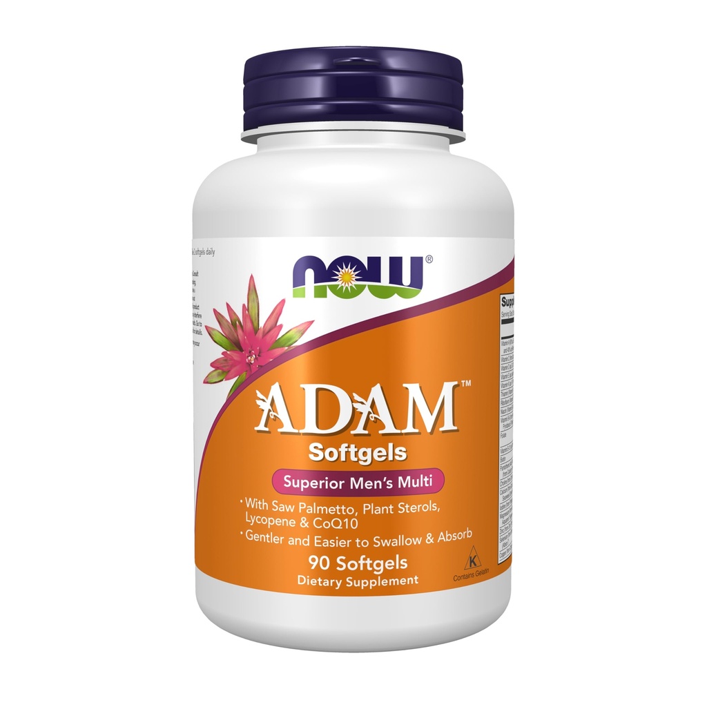 现在的补编,ADAMTM Men's multivitamin with Saw Palmetto, Plant Sterols, Lycopene & CoQ10, 90 Softgels