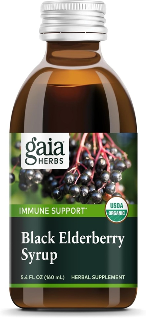 Gaia Herbs Black Elderberry Syrup, 5.4 Ounce(黑莓草)