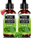 (2 Pack) 有机莫林加液滴换能源,Metabolism Imune支持,莫林加叶提取 6X 吸附于粉末卡普尔斯,女性男性绿色超食品补充剂