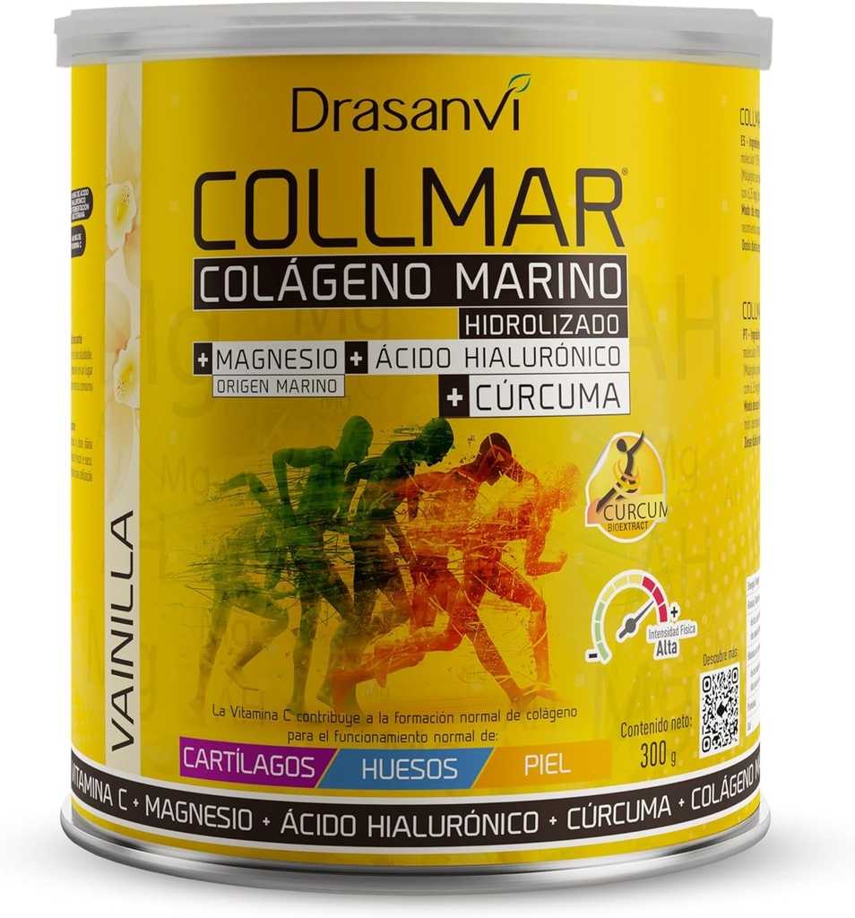 Drasanvi COLLMAR 含镁和三氧化铁的氢化钴300g 粉末香草香草 - 用于肌肉生长和a Gluten Free