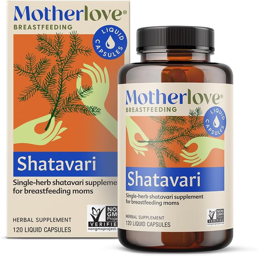 母亲爱Shatavari(120个液体盖)月经期间支持母乳供应的哺乳补充剂——非GMO、有机草药、Vegan、Kosher