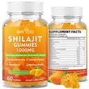 Shilajit Gummys 1000mg 无糖 - Shilajit 男女补充品 - 85+ Trace Minerals & Fulvic Acid 高 - 能量,大脑,豁免 - 60 Gummys