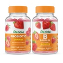 活生生的2亿CFU + B 复合体,Gummys Bundle - 大品尝,维生素补充,Gluten Free,GMO Free,Chewable Gummy