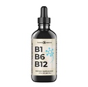 B1 B6 B12 维生素液滴 - 神经,能量,脑支持补充 - 水果类 Flavor - 甲基Cobalamin, Thiamine, Pyridoxine - 60天供应 - 2 oz - 男女 - 简单制造