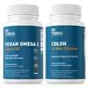 Tobias Vegan Omega博士 3 Algae Oil和Colon 14日清洁,以改善消化、Gut和免疫支持以及整体健康