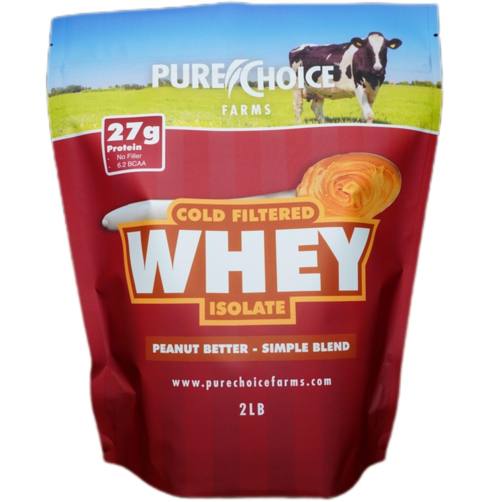 纯选择花生酱 Whey 隔离蛋白粉,28g蛋白和低脂肪,最佳冷过滤和未识别 Whey,无填充器或人工甜点(Peanut Butter,12 oz)