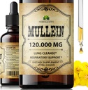 HERBALICIUS Mullein Drops for Lungs – 有机肺清洁剂补充剂 Mullein 叶片提取剂(Verbascum Thapsus)– Vegan,非GMO液态配方 4 Fl Oz