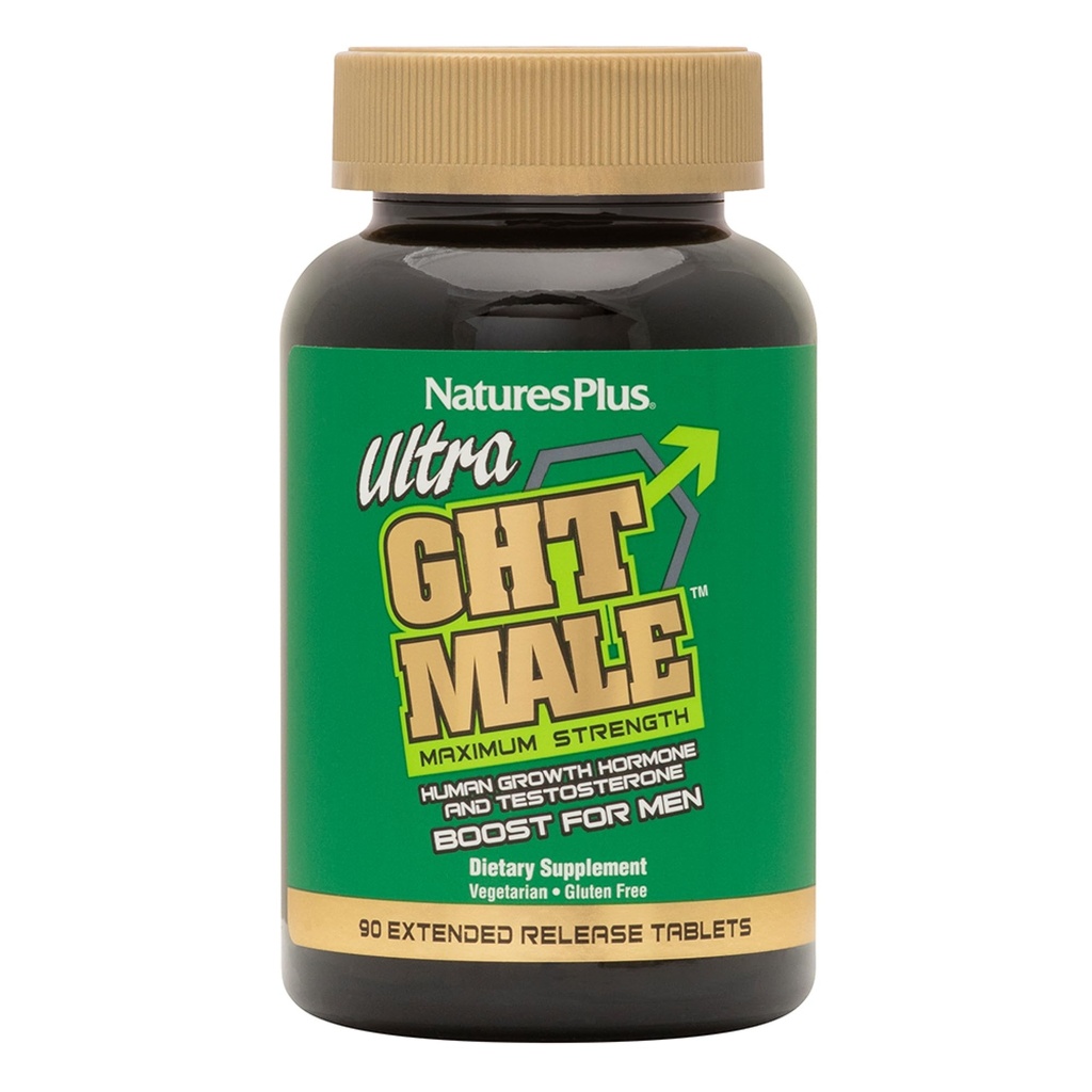 NaturesPlus Ultra GHT 男性扩展释放双层板块 - 90种蔬菜补充剂 - 最大强度的自然睾丸酮和人类生长荷尔蒙- 无胶- 30种服务