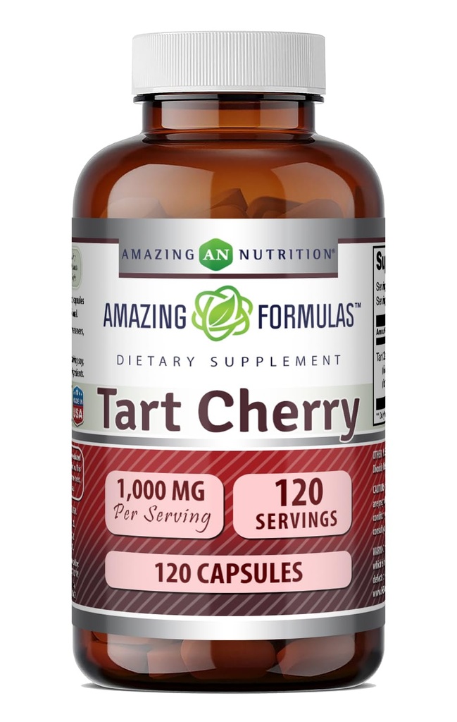 令人惊奇的方程式 Tart Cherry 提取补充 = 1000 Mg / service = | Capsules =  Non Non-GMO = | Gluten-free = |在美國製造(1 Pack, 120 Counter)