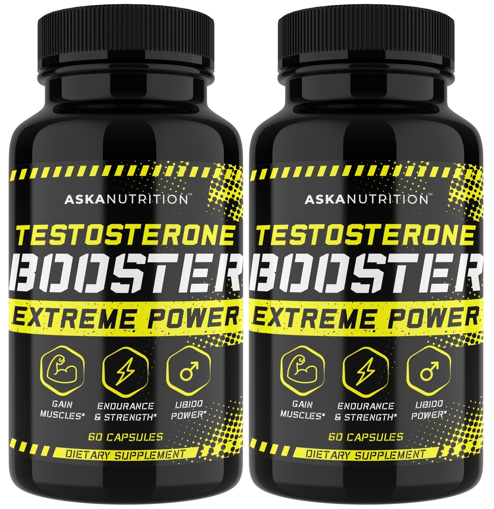 男子睾丸酮助推器 - 雄性加固辅料 Horny Goat Weed & Tongkat Ali - 肌肉建构器 放大药丸 - 自然测试助推器 增强欲望, 能量, Stamina, Libido (2 PACK)