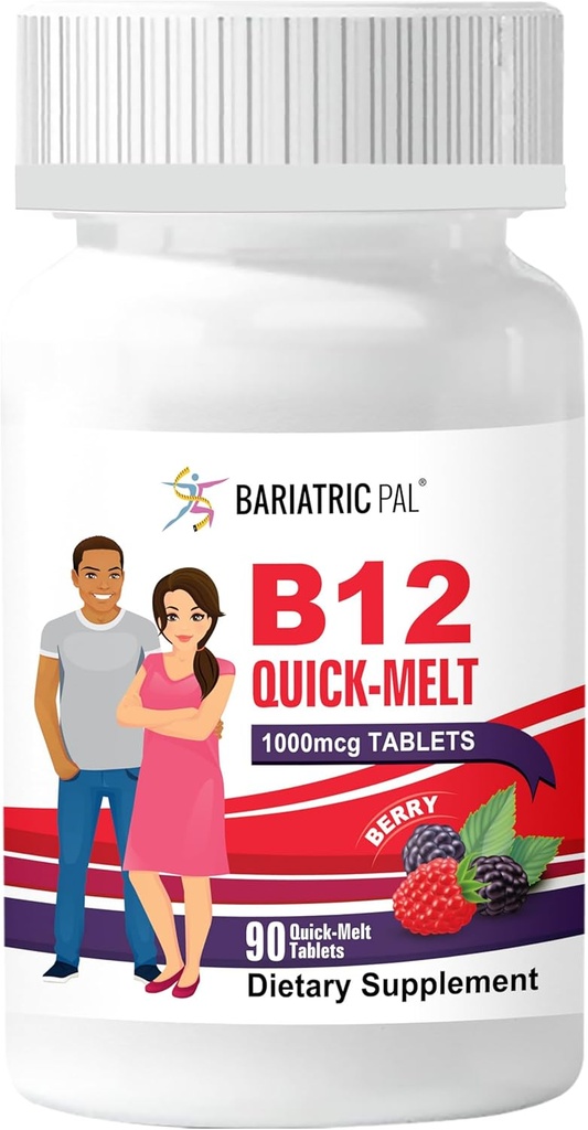 BariatricPal 1000mcg B12 无糖快速融化(90个计数) - Berry