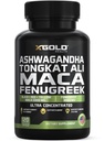Ashwagandha 5000mg + Tongkat Ali 1000mg + Maca Root 5000mg + Fenugreek 3000mg 补充 QQ 黑色 + 红色 + 黄色 Maca 根提取 和 Fenugreek 草药补充 男女-美国制作