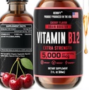 HERBIFY 维生素 B12 男女甲基多维生素能源补充剂 - 液态B12 维生素 5000 Mcg Methicobalamin - 能源支持和免疫健康 液态维生素 2 Oz