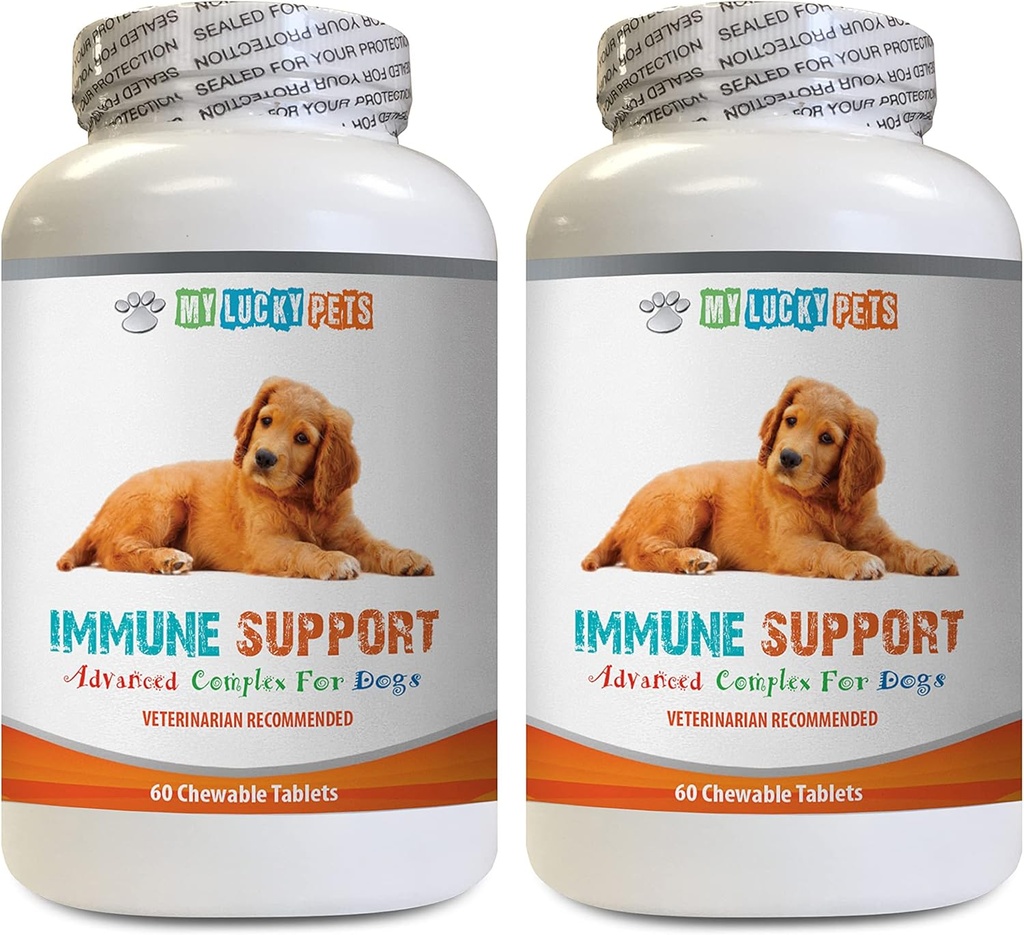 k9 动力免疫犬 - 狗免疫支持 - 总体健康与健康助力 - ANTIOXIDANT - 肝脏健康 - 狗的涡轮曲霉素 - 2瓶(120 治疗)