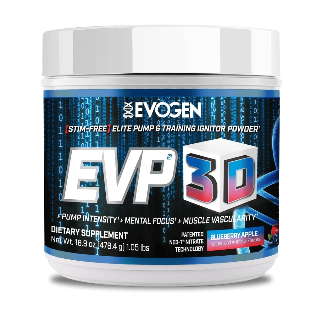 Evogen EVP 3D - 男子和女子的兴奋剂免费工作前粉 - 与Beta Alanine和Creatine合作,为能源与泵 QQ蓝莓苹果 QQ 40服务