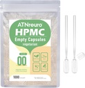 00 空 Vegan Capsules 配有 2 个微勺 - 1000 个空蔬菜 Capsule - 配有粉末的空药丸 Capsules