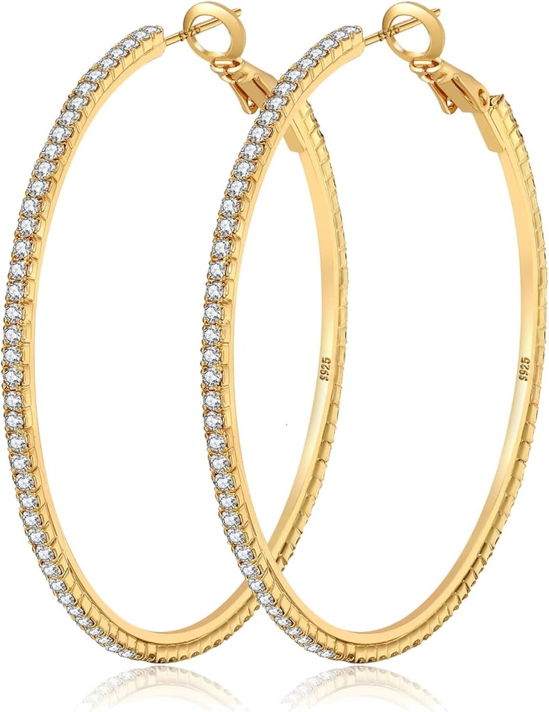 MOROTOLE 14K 黄金莱茵石胡萝卜 Earrings - 时尚 细辛大胡萝卜,伪生,20/30/40/50/60/70毫米