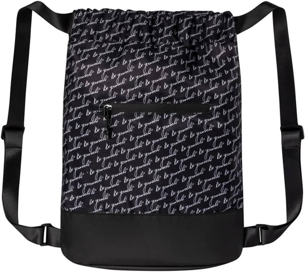 Flex Cinch Drawstring Gym Bag for Women with Graphic Design – 持久轻量级 Gym Cinch Bags – Great for Gym Bag, Traveling, and Overnights – 黑白组合 - Be yourself