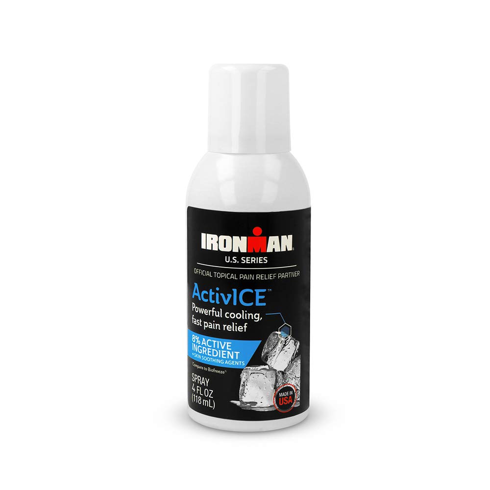 Curad IRONMAN ActivICE 冷却喷洒、关节炎的专题疼痛缓解、关节、肌肉、背部和身体疼痛,4 oz(1个计数)
