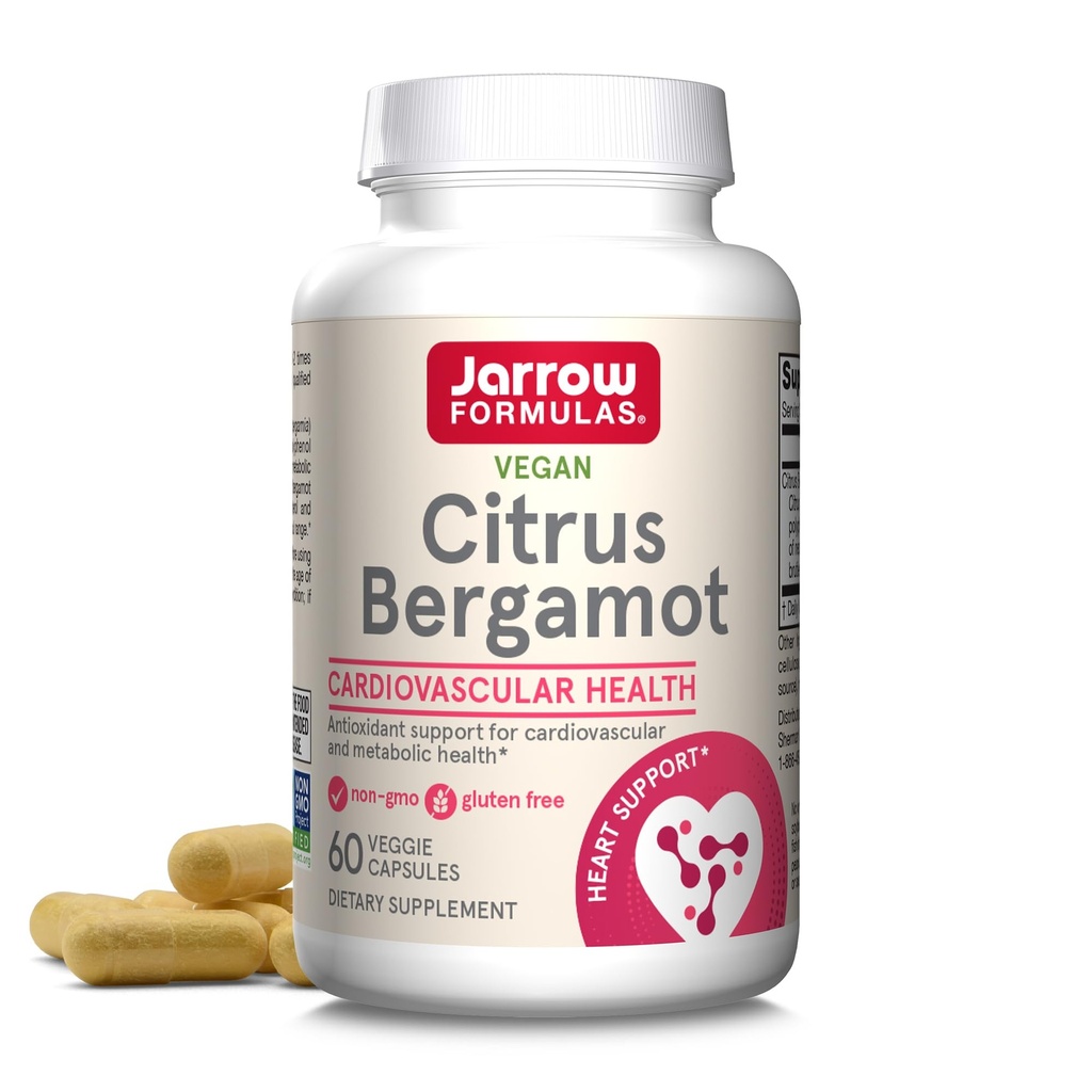 Jarrow 配方 Citrus Bergamot 500 mg - 60 services (Veggie Caps) - 抗氧化剂支持心血管和元素健康 - 饮食补充 - Gluten Free - 使用QH-Absorb