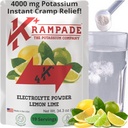 Krampade 原柠檬莱姆4K,4000 mg 钾即时Cramp 减压电解液 饮用粉末 | 设计于运动员和Crampers | 19-Serving Reealable Puch