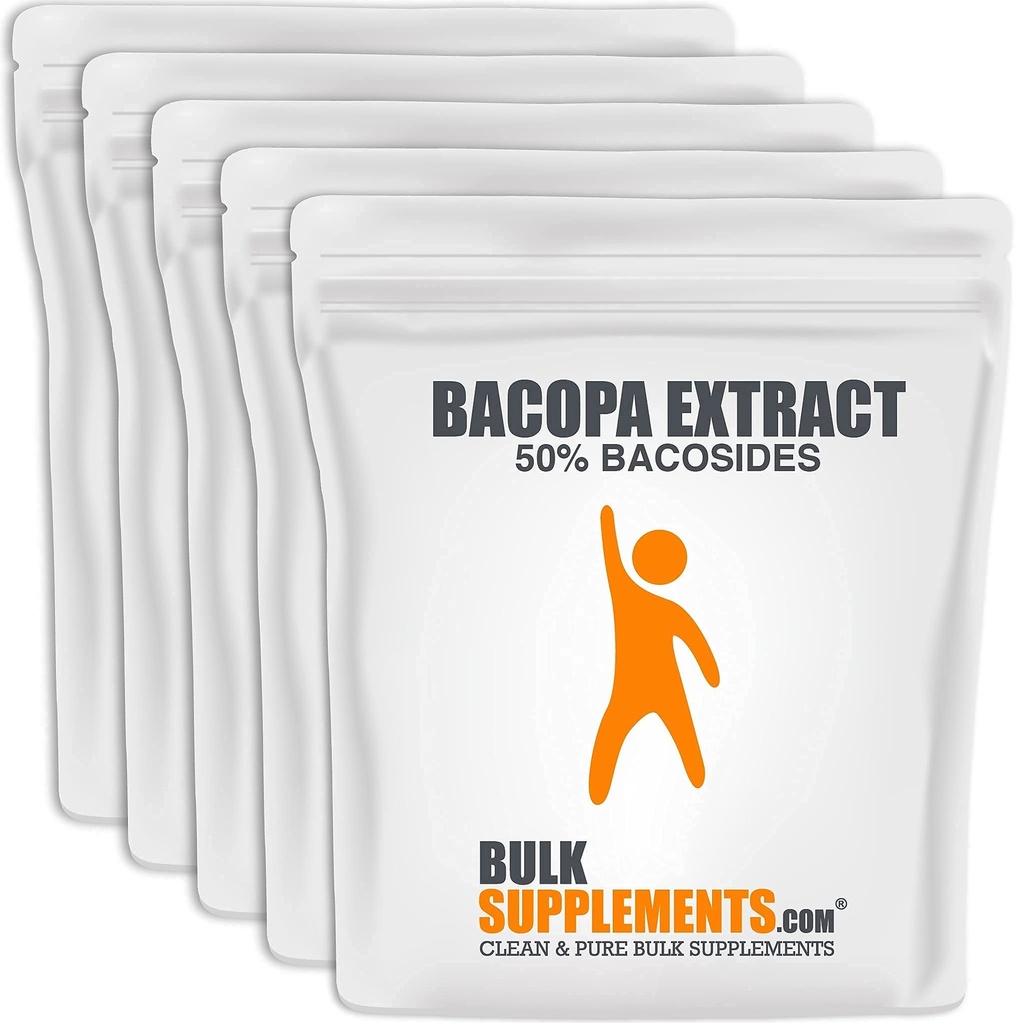 Bulk Assupports.com Bacopa 提取粉末 - Bacopa Monnieri 补充品 Bacopa 补充品 - Bacopa 补充品 Vegan & Gluten 免费,每服500毫克,5kg(11磅)(包5)
