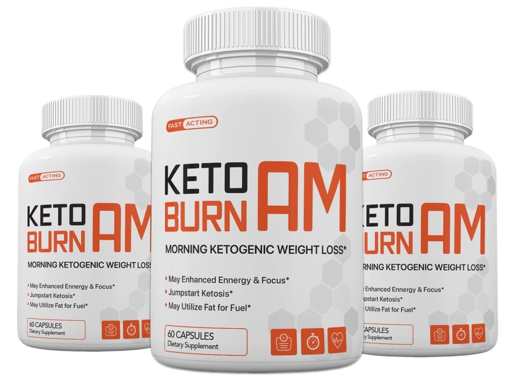 Keto Burn AM Morning Ketogenic重量管理,Keto Burn Pills for Men and Women, 180 Capsules, 3个月供应