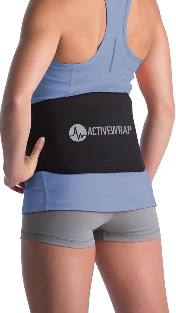 ActiveWrap - Back Ice Pack for Back Pain, Swelling, Sprain, Spasm, Stiffness and More, 重用冰包用于伤害,加压绳,热冷治疗,小/中