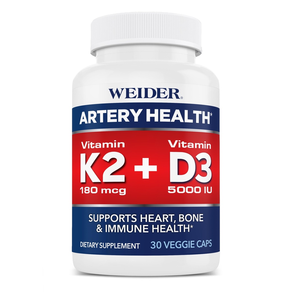 用维生素K2(180mcg)和维生素D3(5000iu),30 Veggie Capsules为心脏、免疫和骨骼提供腹部健康支持