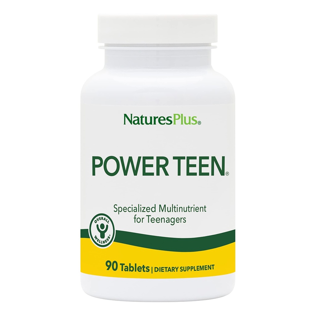 Natures Plus of Life Power Teen - 90 植物药片 - 具有矿物和全食的 青少年多维他明 用于精神重点,能量促进器 - 无胶质 - 45 服务