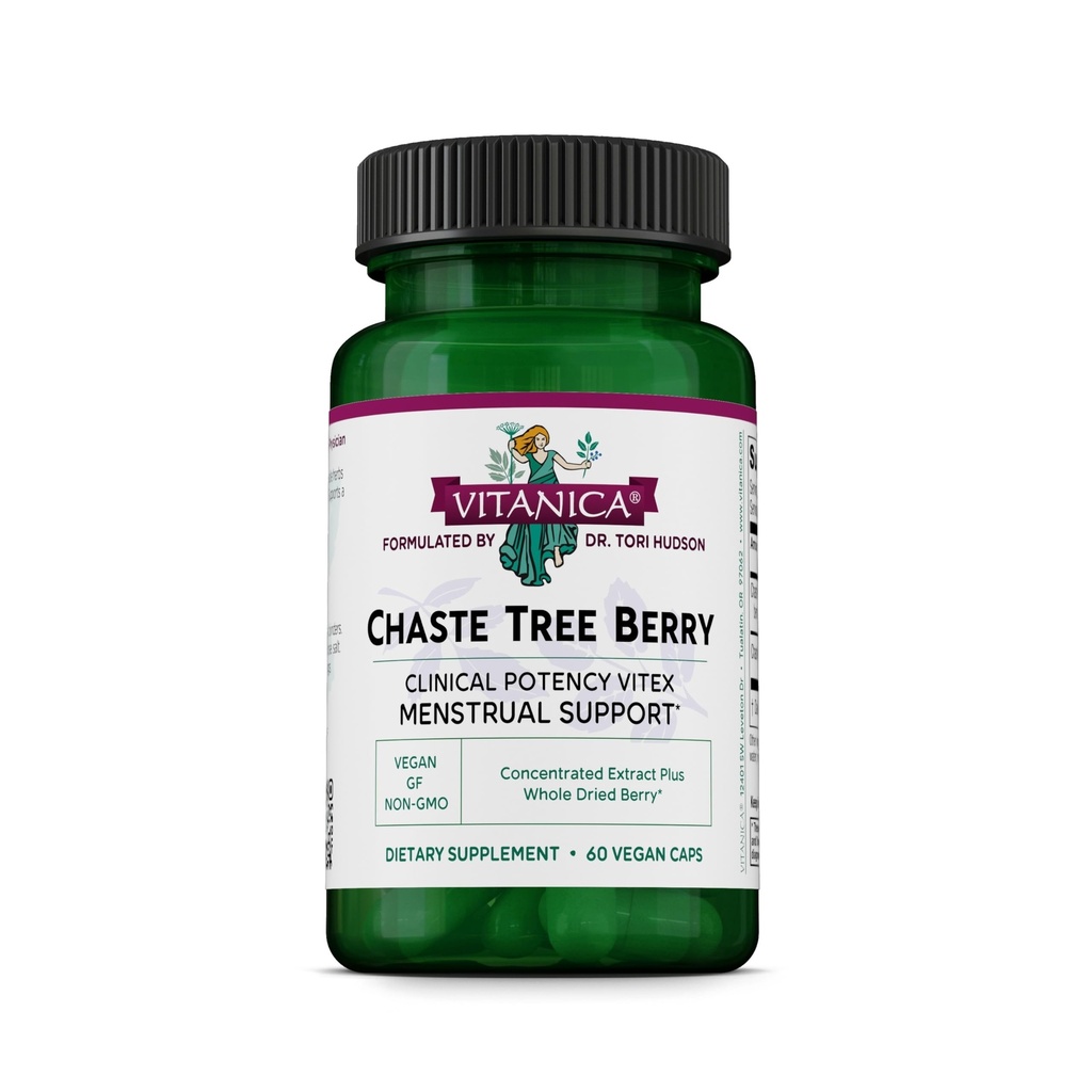 Vitanica Chaste Tree Berry 提取、Vitex Chasteberry 妇女补充、荷尔蒙平衡和月经周期支持、非GMO、Vegan、2个月供应、60卡普勒