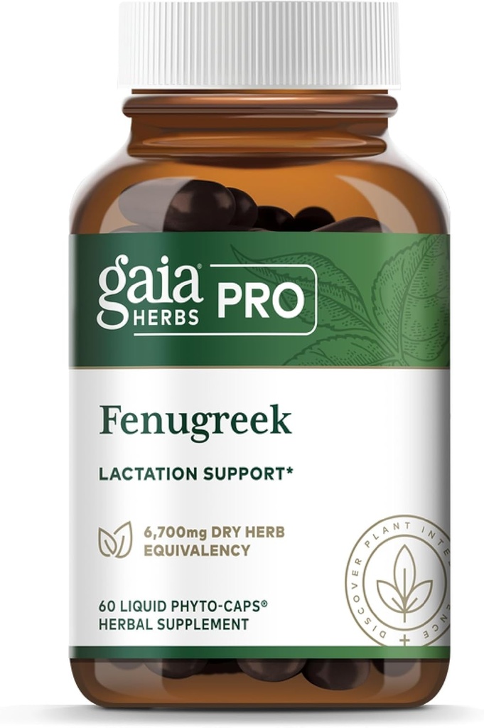 Gaia Herbs Pro Fenugreek - 天然哺乳支持 - 包含 B 维生素,维生素C & Beta Carotene - Vegan,有机和无胶质 - 60 液态植物帽(20种服务)