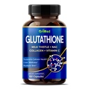 GriMed Glutathione 11,200mg - X10 配有牛奶硝酸,NAC,Collagen,维生素C - 细胞井, Radiant Skin - USA Made & Tested (150 count (Pack of 1)) 的动力.