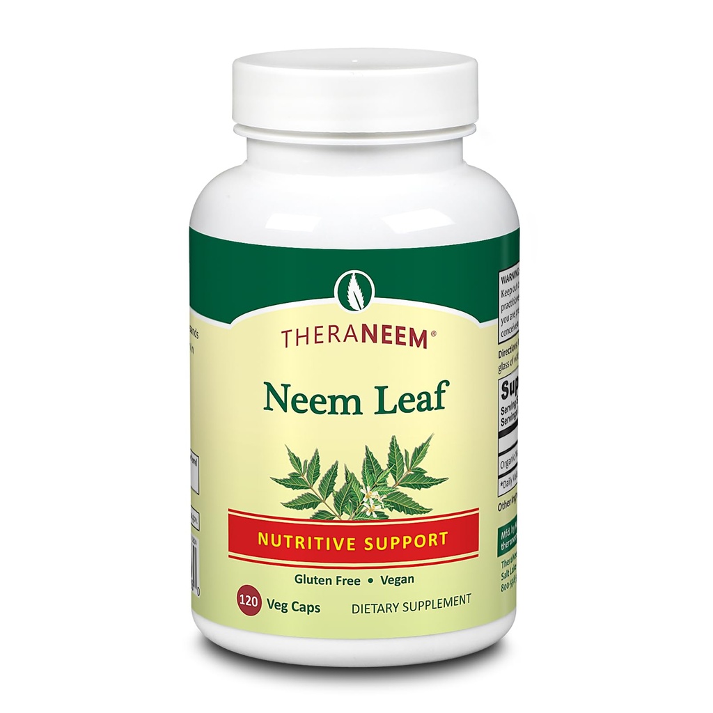 THERANEEM Neem Leaf Capsules - 抗氧化剂和更多抗氧化剂的强大养分支持 - Vegan, Gluten Free, 60天保障 - 120名服务员,120名Veg Caps