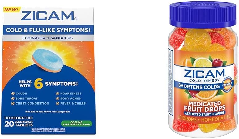 Zicam Cold & Flus 20 片果汁 25 冷淡的回族病津药