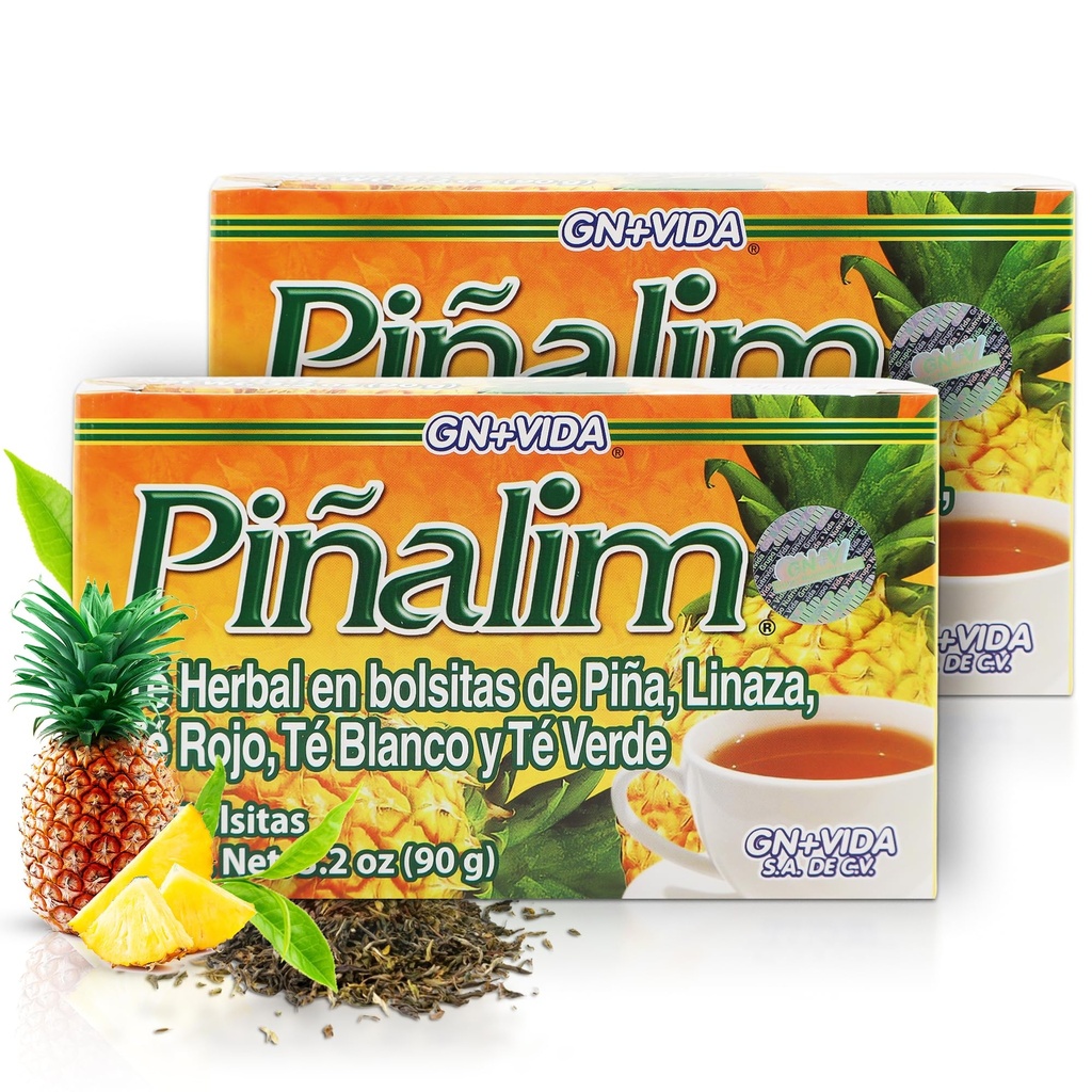 GN + VIDA Pinalim Tea → Detox Tea → Pineapple 基于红茶,绿茶,白茶和Senna Leaf → 热源效应 → 双包(2×30个茶袋)