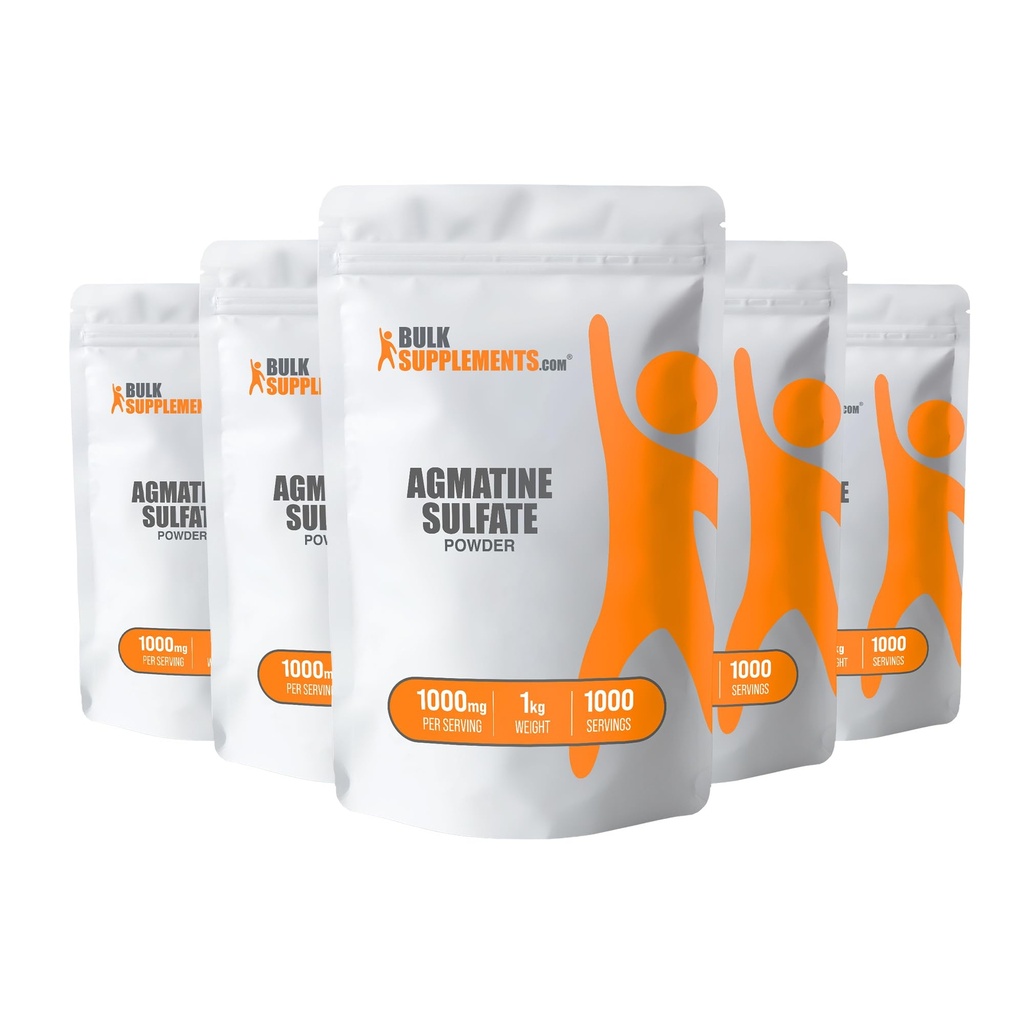 Bulk Asmatine Sulfate Powder - Nitric Oxide Assuppose, Agmatine Sulfate 1000mg - 不受欢迎的 & Gluten Free, 1000mg / service, 5kg (11磅) (pack of 5)