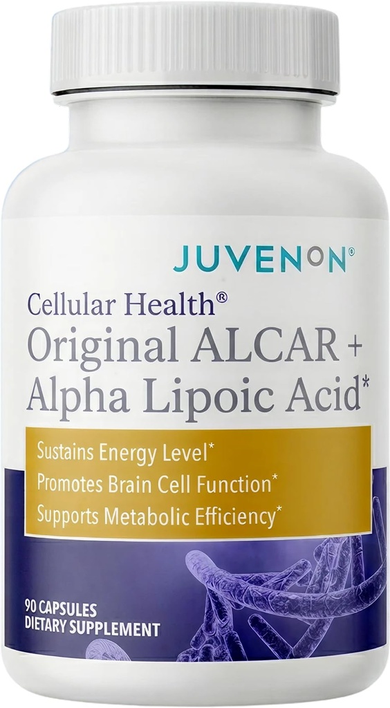 Juvenon Cellular Health QQ心,脑辅以乙酰L-卡尼丁和生物锡-支持NAD+函数,能源生产,Mood,复兴代谢,精神聚焦和清晰(90 Capsules)