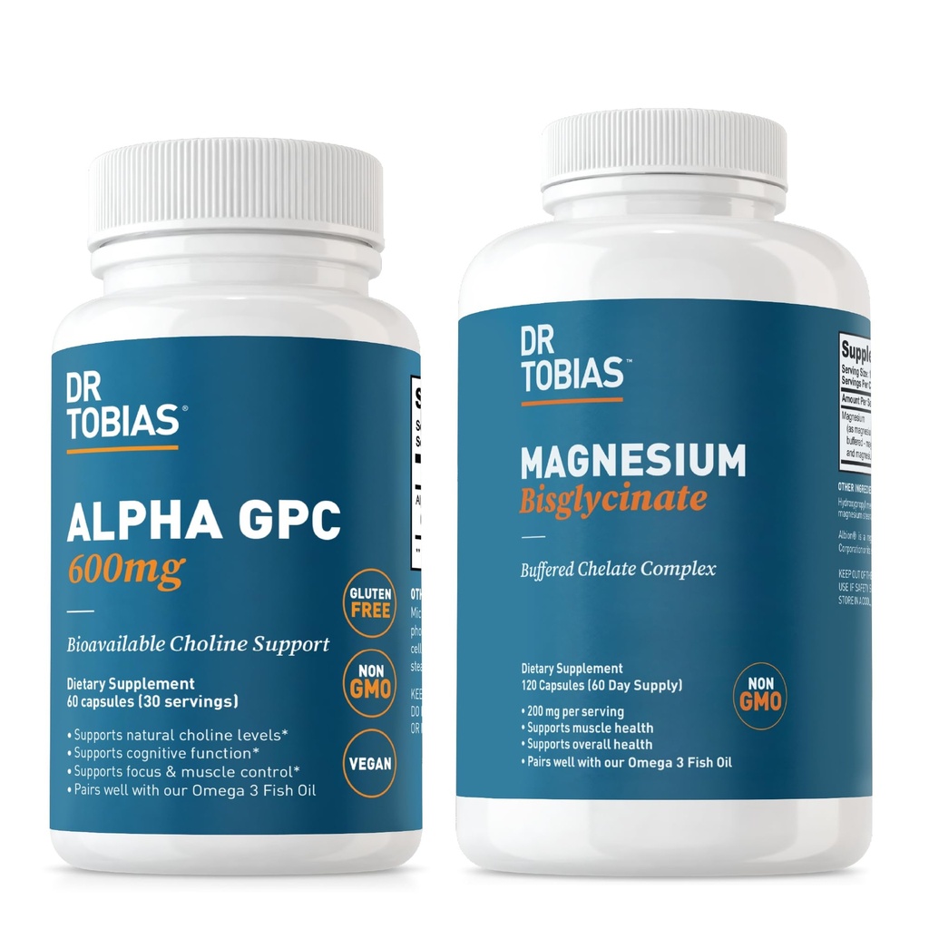 Tobias Alpha GPC & Magnesium Bisglycnit医生 -- -- 非GMO高吸收性辅助剂支持大脑功能和总体健康