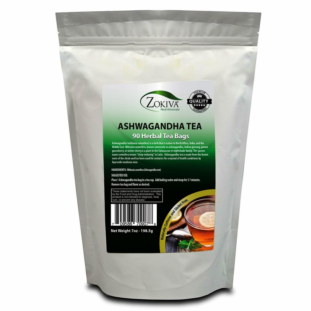 Ashwagandha 茶叶有机体 90 袋 精度 100% 纯根 - Withania Somnifera