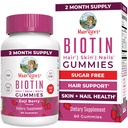 玛丽·鲁斯有机物 生物素 蛋白糖 无糖 Vegan  Non Non-GMO | 2500 mcg 生物素补充物 |毛皮和直肠维生素 |毛生长维生素 |毛生长补充物 60个计数