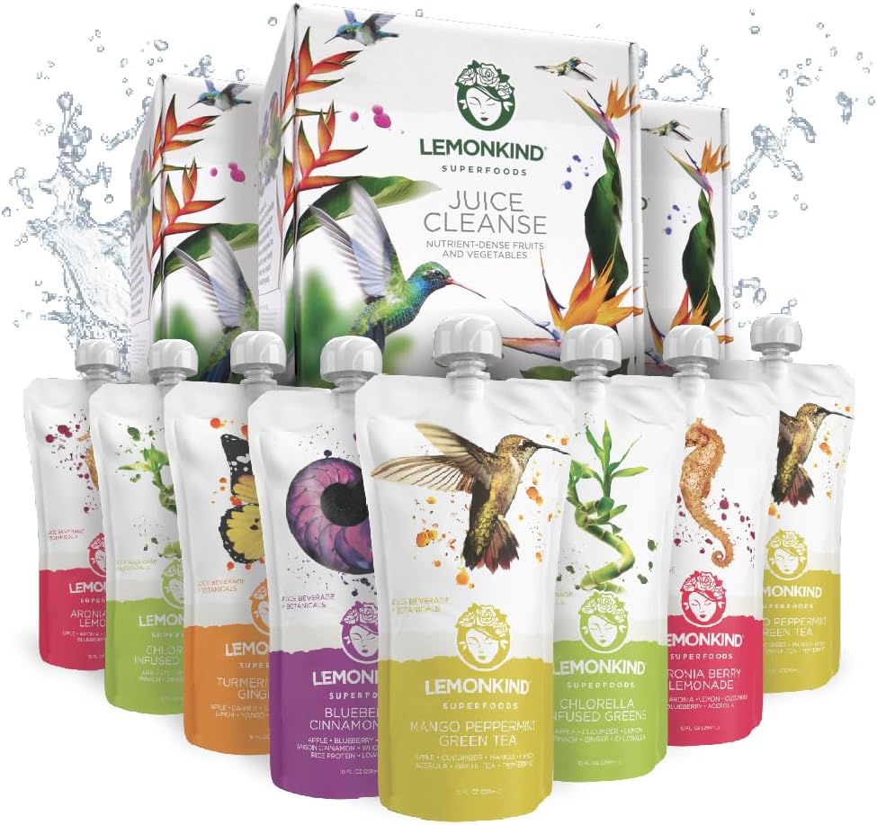LEMONKIND 3-日CORE 营养-感应清洁剂:除毒,助力能量,管理重量,打破不良的哈比特-基于植物,非GMO,无胶质,按压,不集中-24汁.