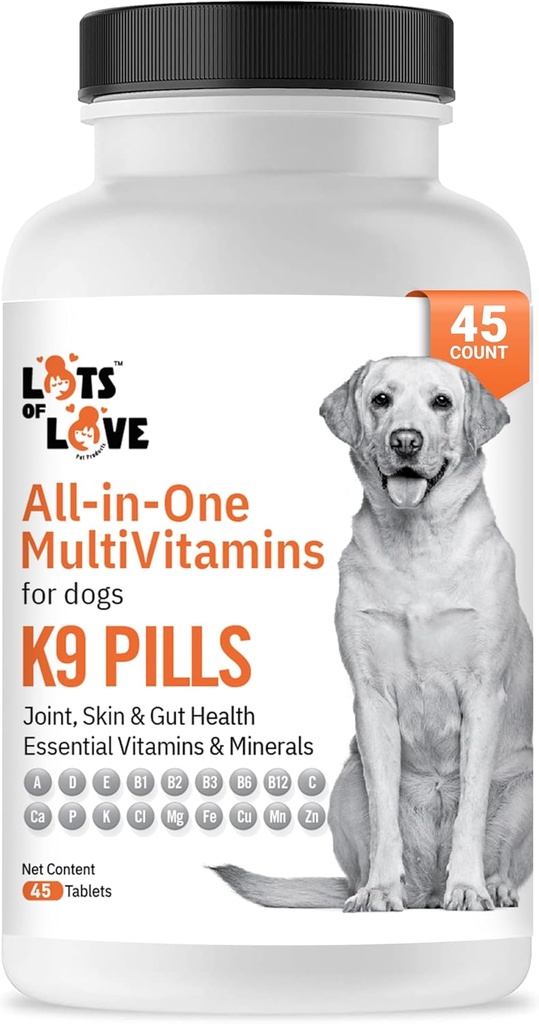 K9 药丸 - 多维特敏用于狗类 - 多维特敏用于小,中,大狗类(45个计数)