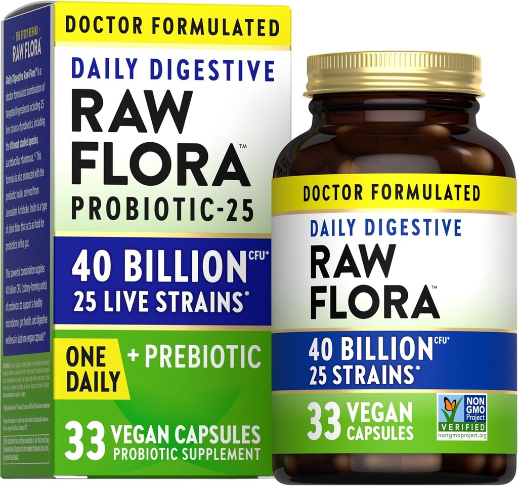 大自然的真理 原始花朵 配有预生药 4亿 CPU 每日消化 Vegan Capsules 男男女女免费补充品
