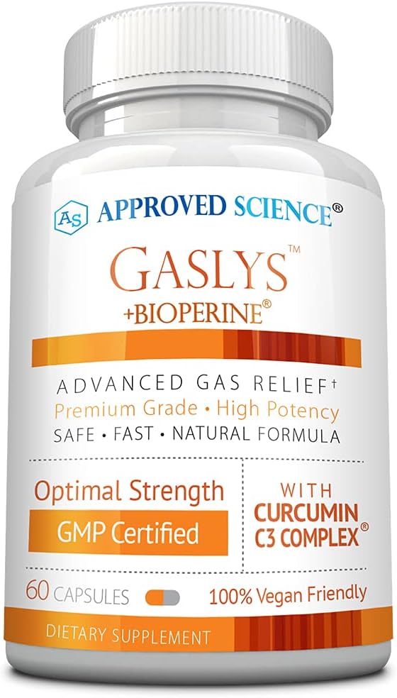 批准科学 ® GaslysTM - Soothe Digestive Tract, Alliates Gas and Stomach Cramps - Artichoke Powder, Ginger, Fennel种子 - 60 Counts - Pack of 1