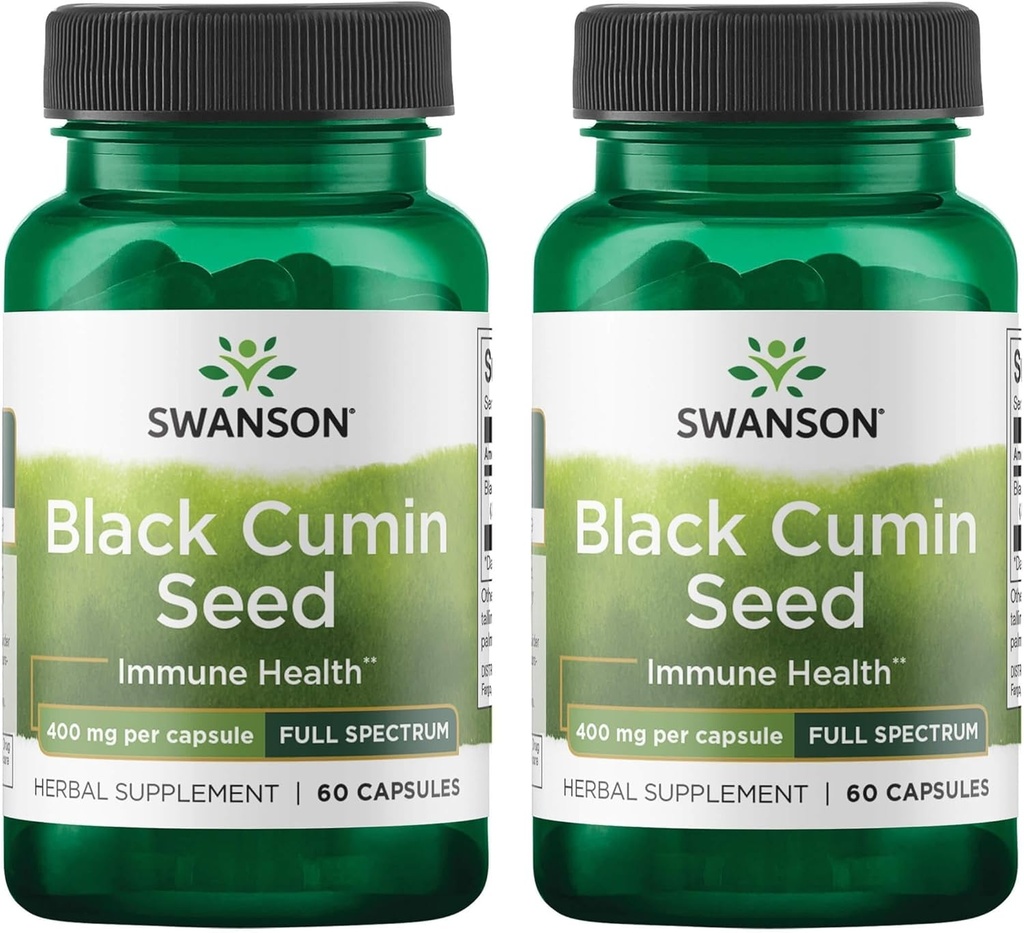Swanson 全光谱 黑色 Cumin种子 400 毫米 60 毫米 Capsules (2 Pack)