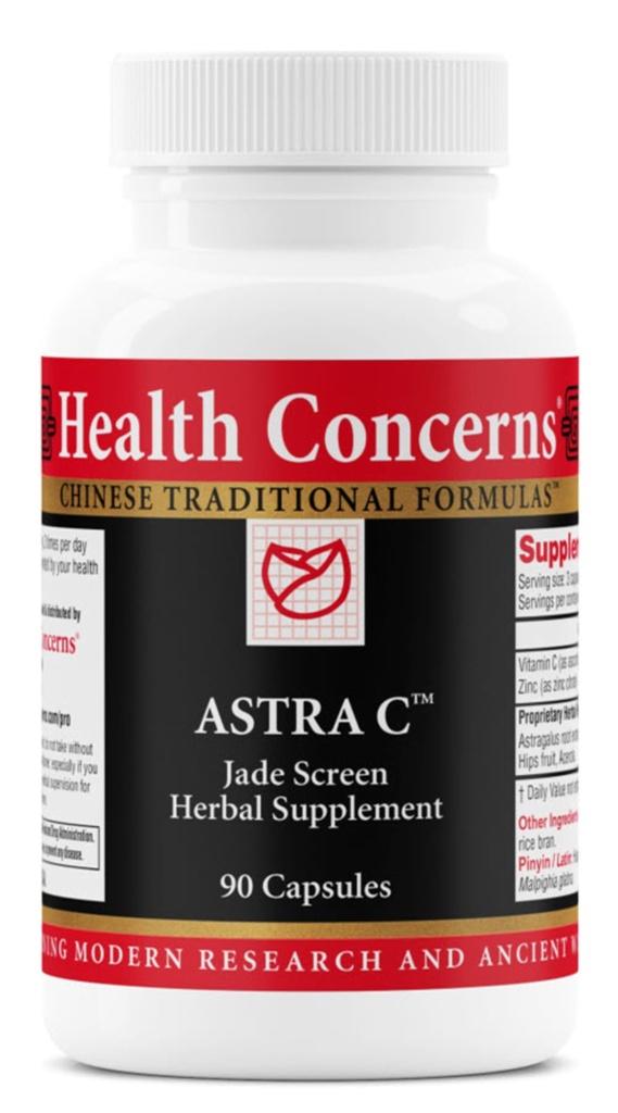 Astra C – 免疫支持,防寒和抗氧化剂配方 – 维生素C , 锌, Astragalus, Atractylodes, Rose HIPS & Acerola – 中国天然草药补充剂 – 90 Capsules